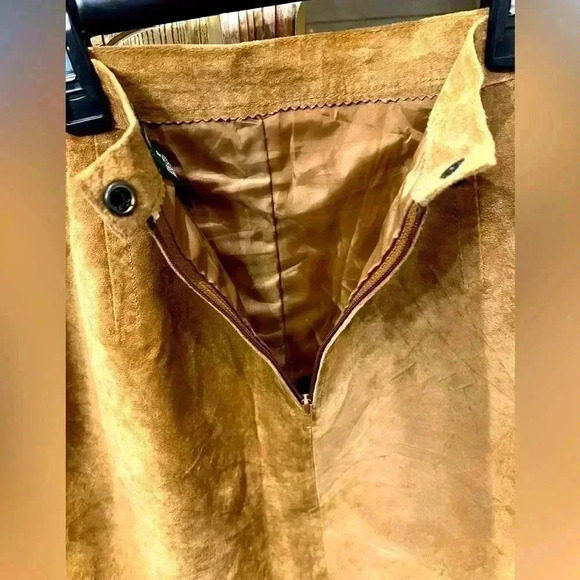 Hunt Club Womens 100% Camel Suede Leather skirt Size 12 - Picture 6 of 6